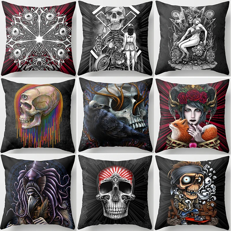 Хит продаж чехол на Хэллоуин с забавным рисунком черепа скелета подушки для