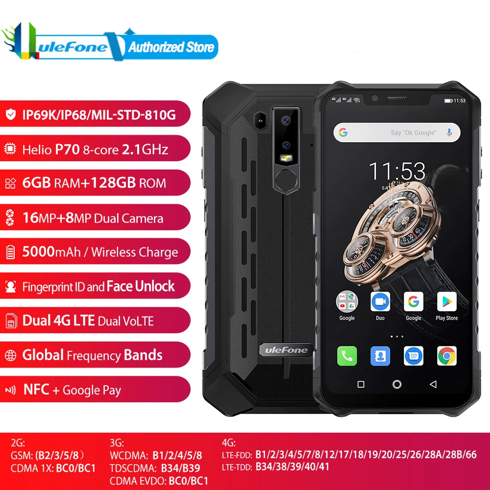 Разблокировка лица Ulefone Armor 6S глобальная версия сканер отпечатков пальцев 5000 мАч
