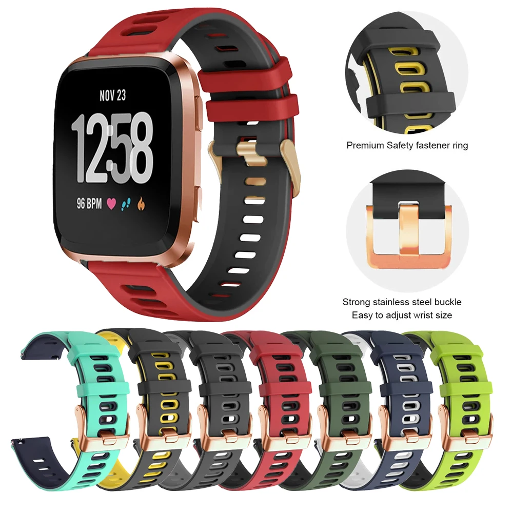 

Colorful Classic Replacement Wristband Soft Strap Silicone Watch Band Bracelet For Fitbit Versa 2 1 Lite Smart Watch Accessories