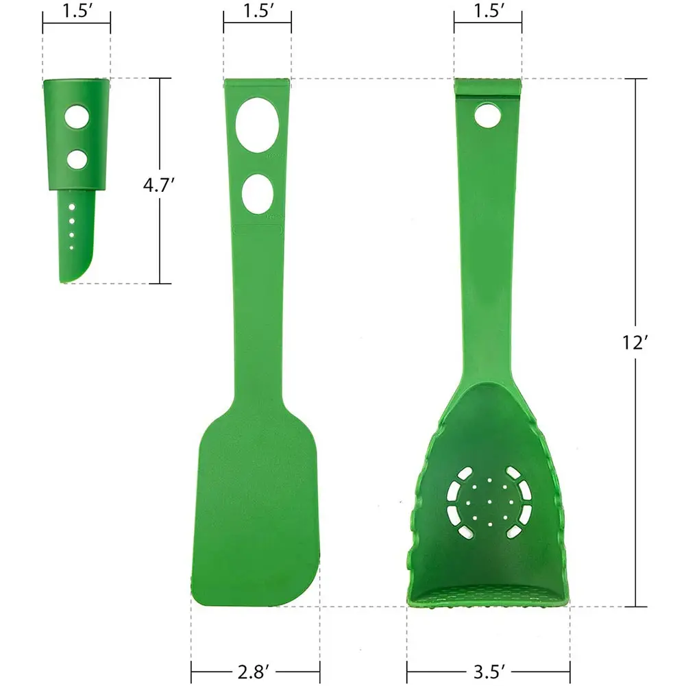 8 in 1 Cookware Kitchen Cutter Measuring Turning Straining Spatula Turner Tool Nylon Material Easy to Clean | Дом и сад