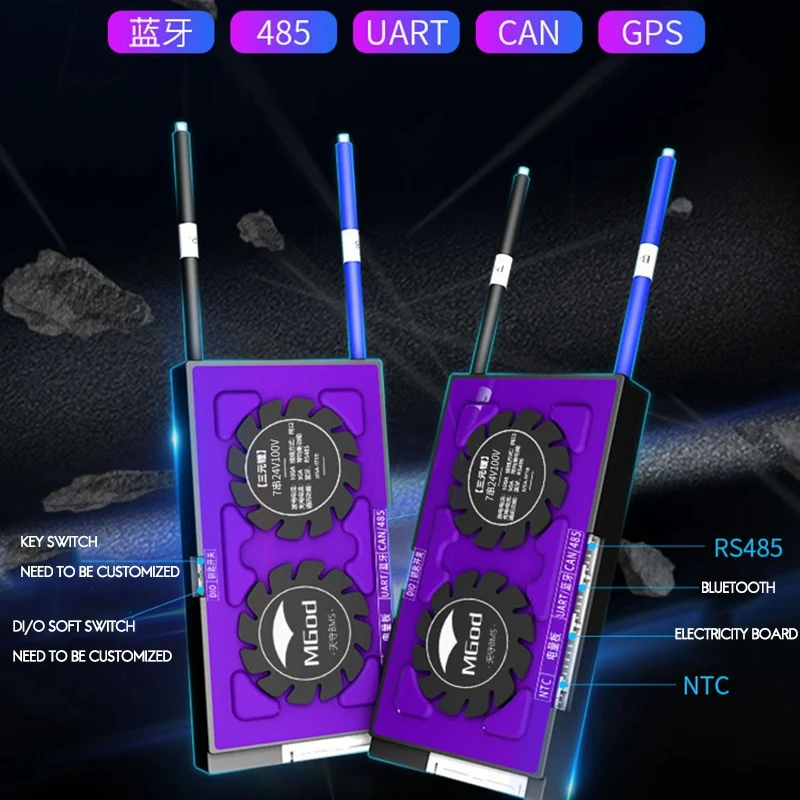 

MGOD Smart BMS 4S 12V Li-Ion LiFePo4 Battery Protection Board with Bluetooth for Lithium Battery Pack