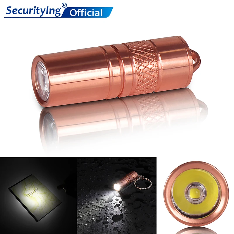 

Portable Brass 5W 200 Lumens Mini LED Light Torch Flashlight with Micro USB Charge By Battery Support Underwater 2M
