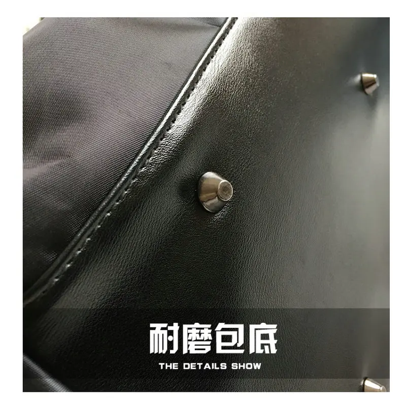 

PUOU newest men women fashion letter X rivet handbag nylon waterproof yoga fitness travel bag shoulder portable diagonal package