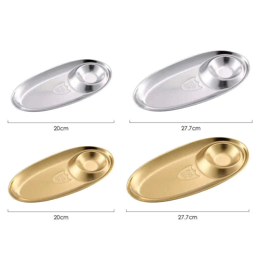 

New Style Golden Snack Plate Easy Clean Anti-deforGeorgiamation Stainless Steel Food Tray Dessert Dish for Hotel Cafe Kitchen Su