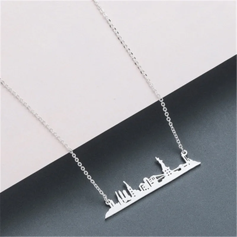 Популярное ожерелье с подвеской в виде статуи Свободы Нью-Йорка Из Нержавеющей