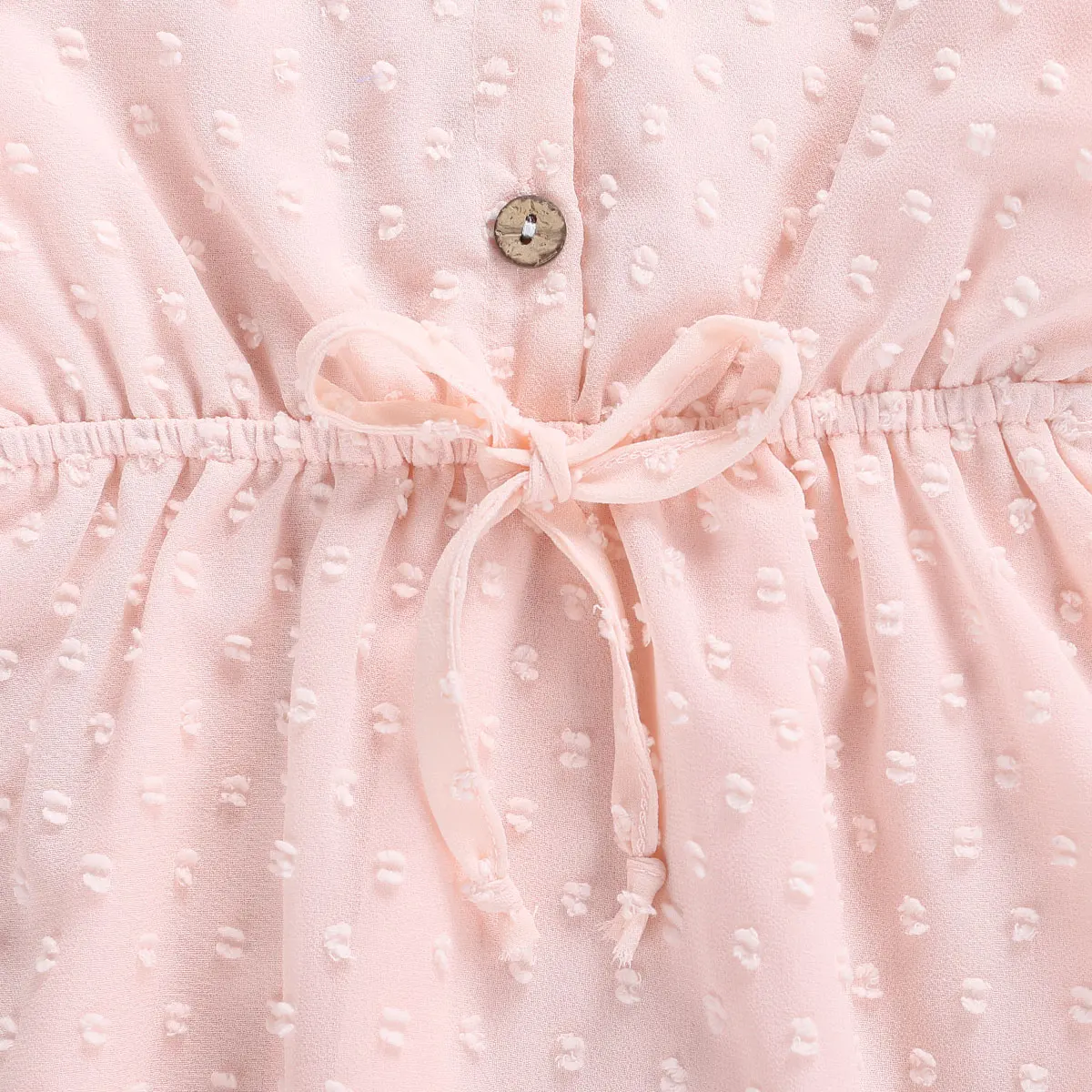 

Emmababy Infant Kids Baby Girls Dots Chiffon Dress Long Sleeve Solid Elastic Band Waist Puff Sleeve Dresses Party Gown 1-6 Years