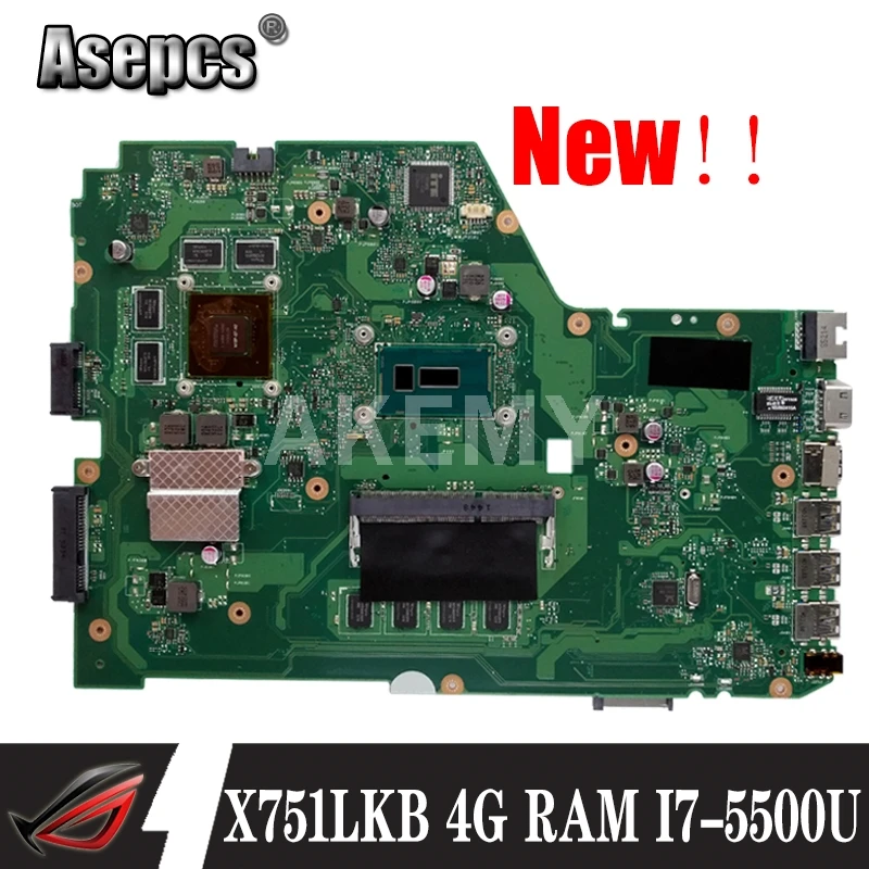 Материнская плата Akemy X751LK REV 2 0 для For Asus X751LKB X751LX материнская ноутбука GTX 850M 4G RAM I7