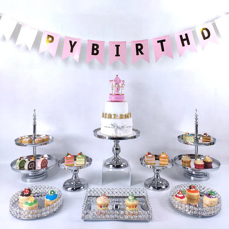 

electroplate silver cupcake wedding cake stand set mirror barware decorating cooking cake tools bakeware set party dinnerware