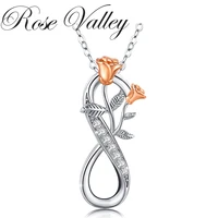 rose valley rose flower pendant necklace for women cross pendants fashion jewelry girls gifts rsn001