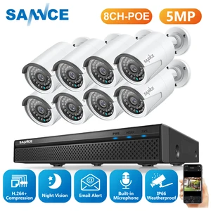 sannce 5mp poe video surveillance cameras system 8ch h 264 5mp nvr recorder 5mp security cameras audio recording poe ip cameras free global shipping