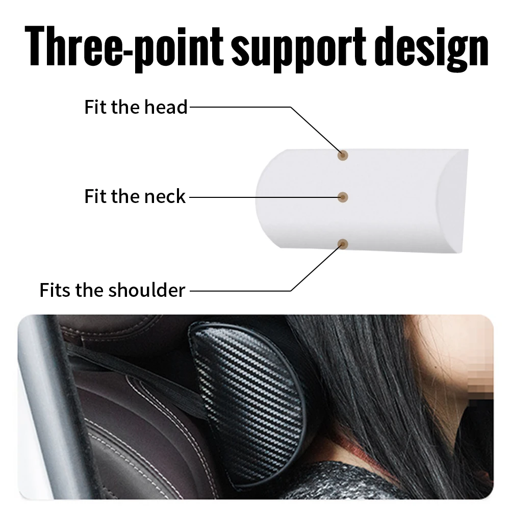 For Junction Produce BMW Audi Volvo Mercedes Ford Toyota Honda 2pcs Car Styling Seat Neck Pillow Carbon Fiber PU Auto Headrest - купить по