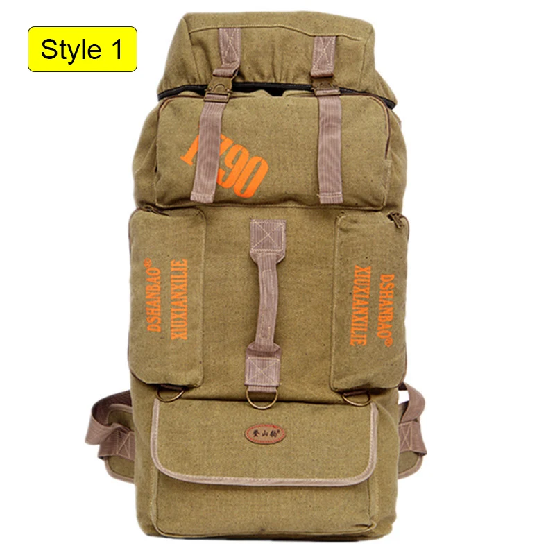 Style 1 Khaki 90L открытый большой емкости альпинизма сумка для мужчин посылка для пешего туризма альпинизма кемпинг рюкзаки для женщин путешествия рюкзак XA956WD - Цвет: Style 1 Khaki