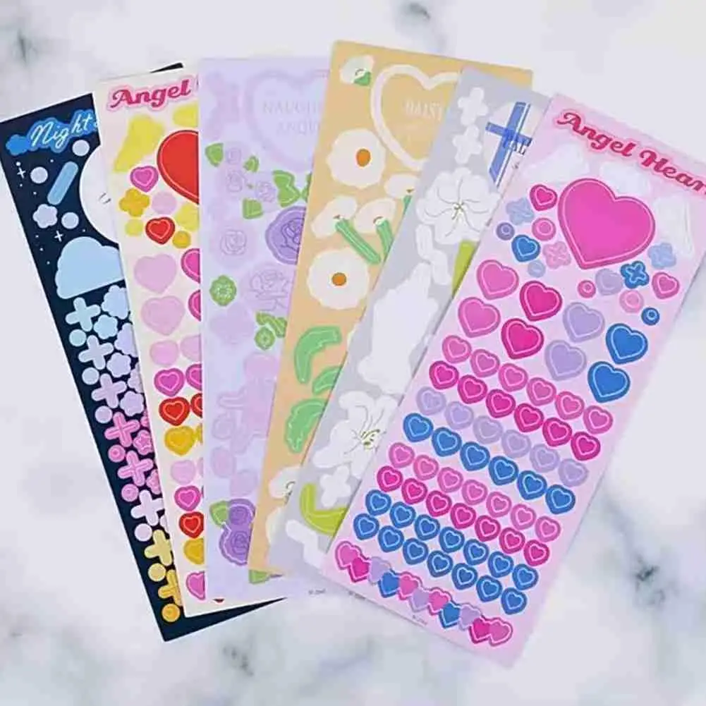

Ins Hot Art Love Moon Flower Ribbon Sticker Kawaii Stickers Chasing Stationery Star Decoration Diary Hand Account Material Q0v4