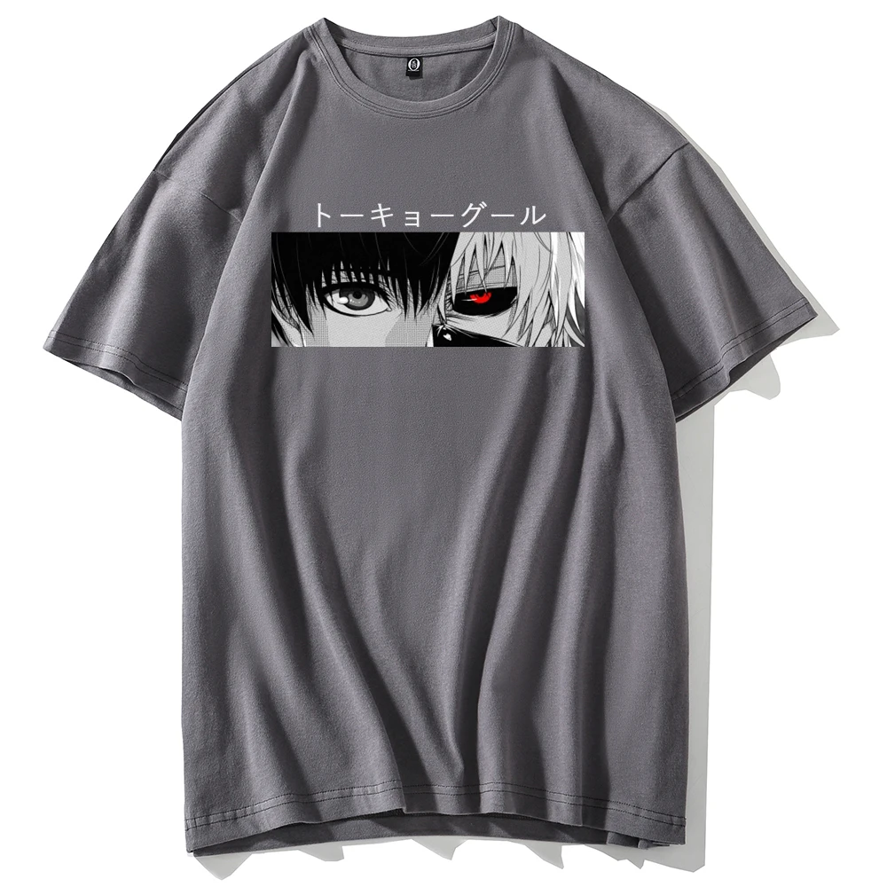 

Токийский Гуль Кен канеки, футболка для мужчин, Предварительно сжатая хлопковая Футболка с графическим рисунком, круглый вырез, короткий ру...