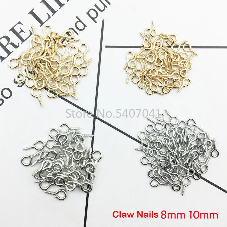100 шт./лот золотистые/Серебристые гвозди ювелирные аксессуары модный сплав