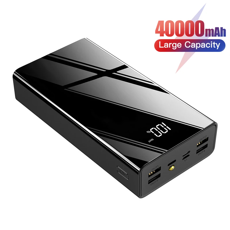 

40000 мАч Power Bank портативный аккумулятор для зарядки 4 порта USB LED повербанк внешний аккумулятор зарядное устройство для мобильных телефонов ...