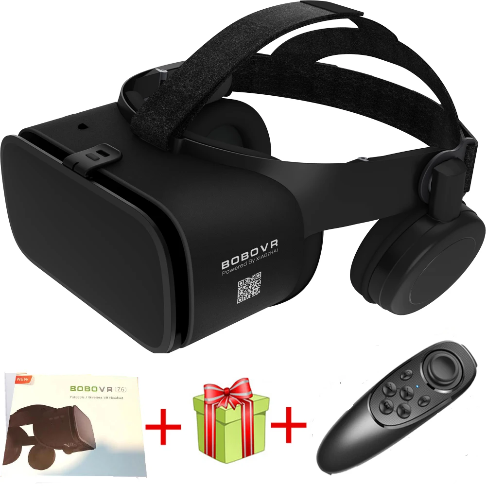 Белый Новые Bobo vr Z6 VR очки беспроводные Bluetooth наушники VR очки Android IOS Удаленная реальность VR 3D картонные очки - Цвет: Белый