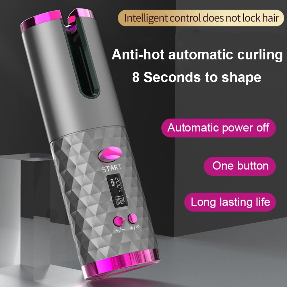 

Беспроводной автоматический утюжок для завивки волос, портативная Плойка для завивки волос, USB Перезаряжаемый Стандартный стайлер, инструм...