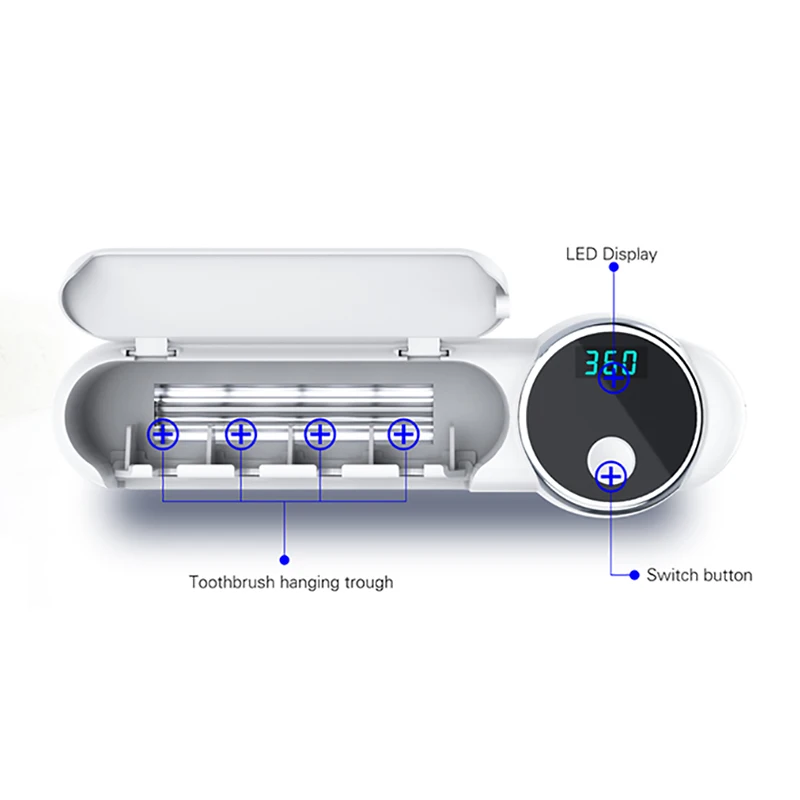 

ELOSSA UV Toothbrush Holder Intelligent Toothbrush Sterilizer Automatic Toothpaste Squeezer Dispenser Bathroom Accessories Set