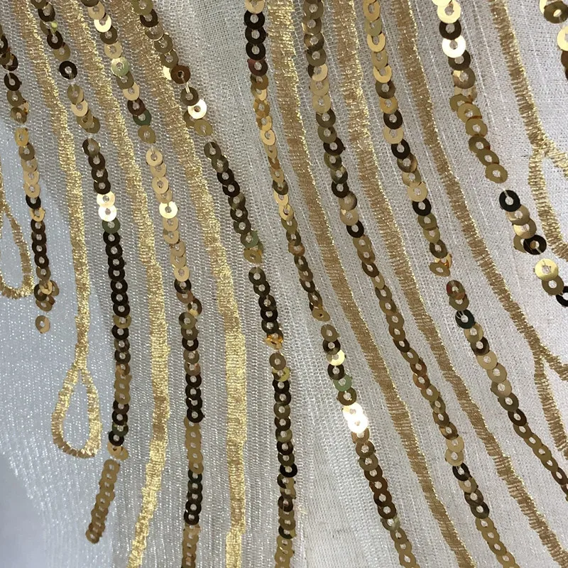 1set/5pc Gold Sequins Lace Applique For Sewing in Lace Trim Patch Wedding Dress DIY Lace Accessories