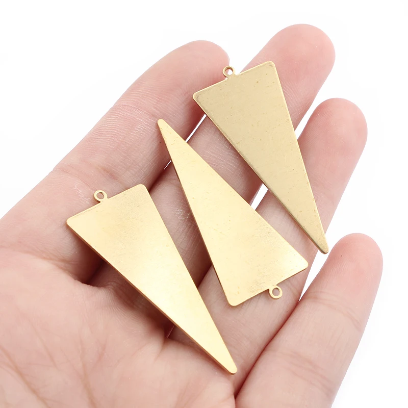 

10pcs Raw Brass Charms Triangle Pendant Geometric Charms For DIY Jewelry Earring Necklace Making Findings Accessories Supplies