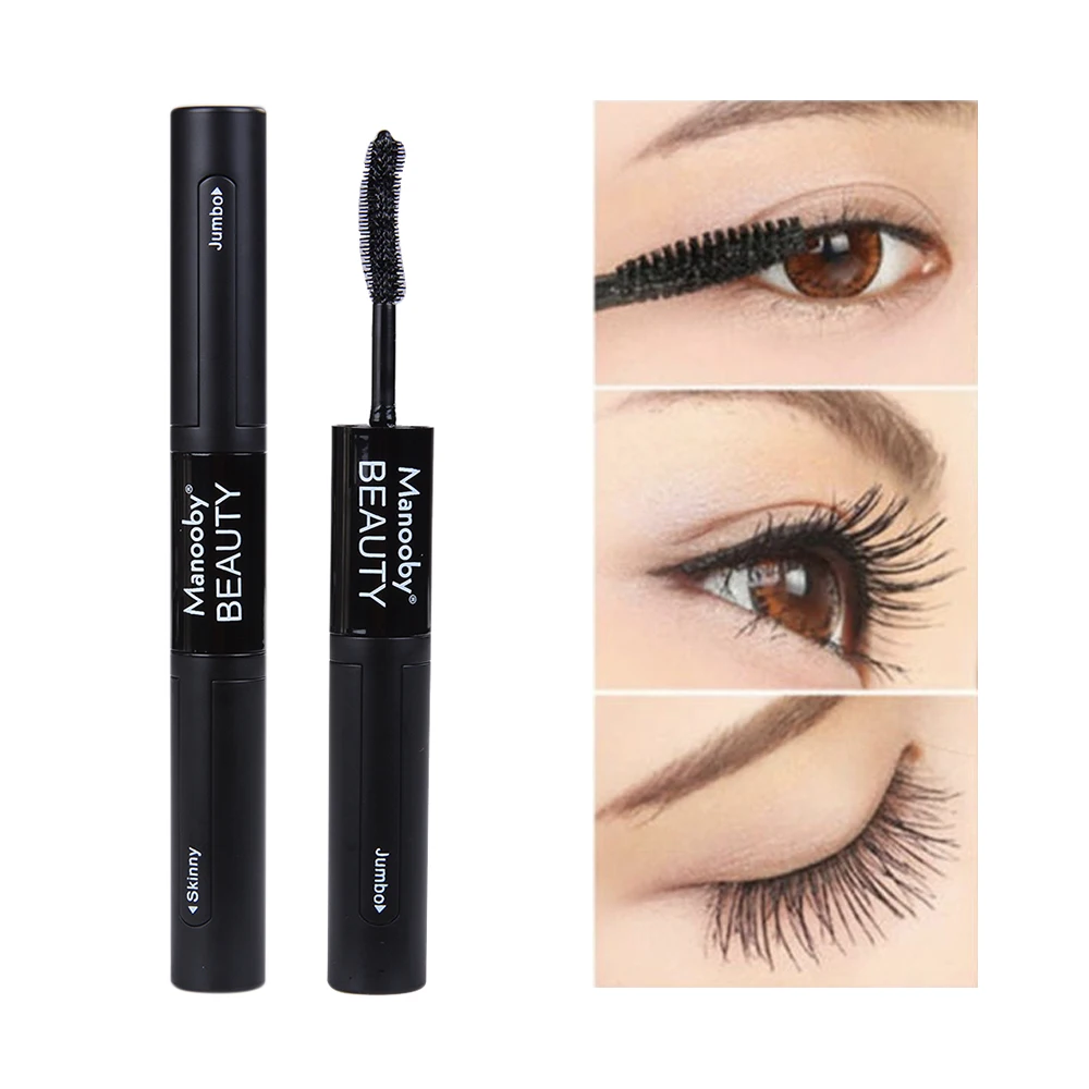 Manooby 4D Тушь для ресниц жидкая черная Толстая длина неглазные ресницы инструмент