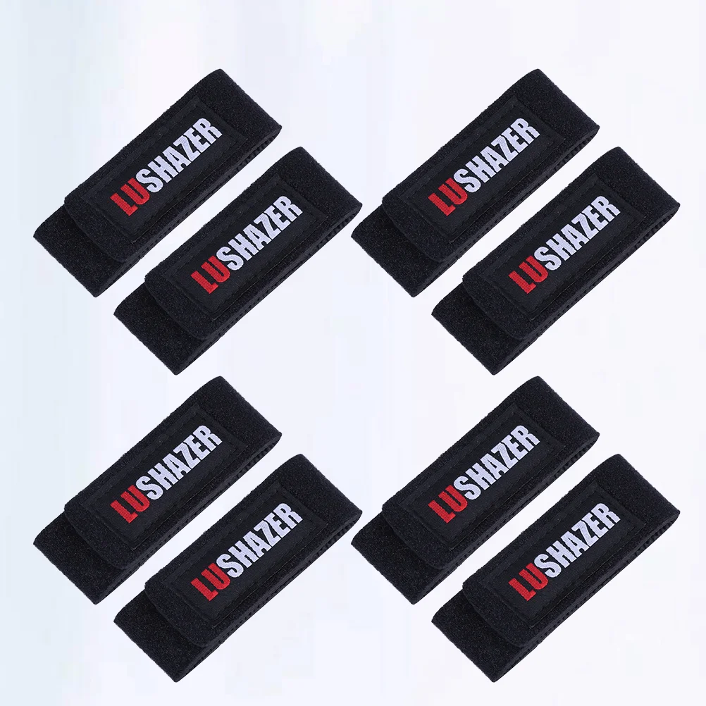 

8pcs Fishing Rod Wrap Bundle Elastic Fishing Rod Fastening Strap Belts Rod Tie Fish Tackle for Fishing Outdoor Outside (Black)