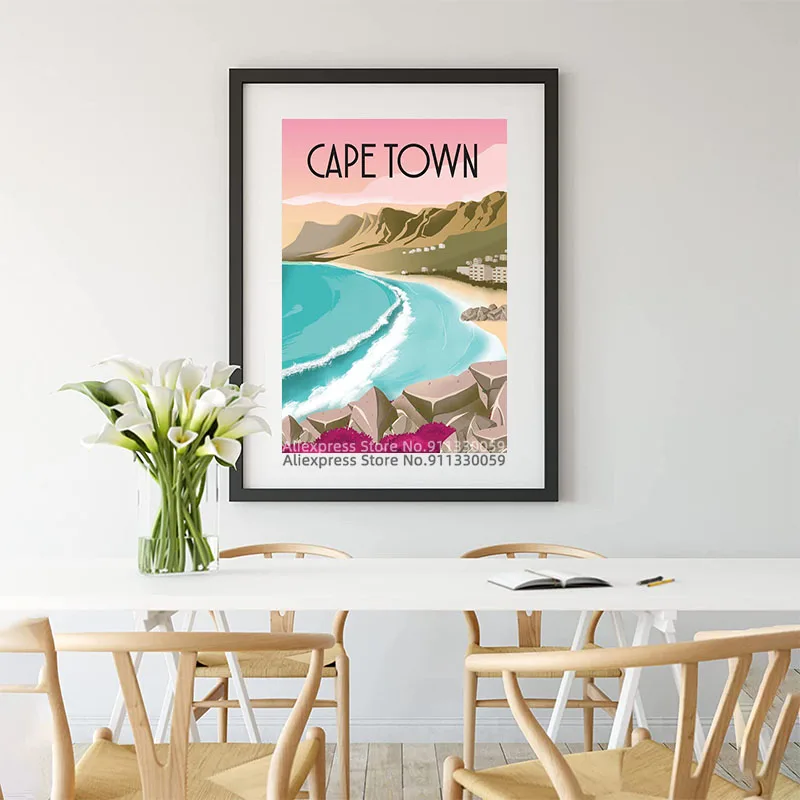 Постер путешествий Кейптаун Рекламные туристические постеры Печать на холсте Живопись На стене Изображения Искусство Для гостиной Домашний декор.