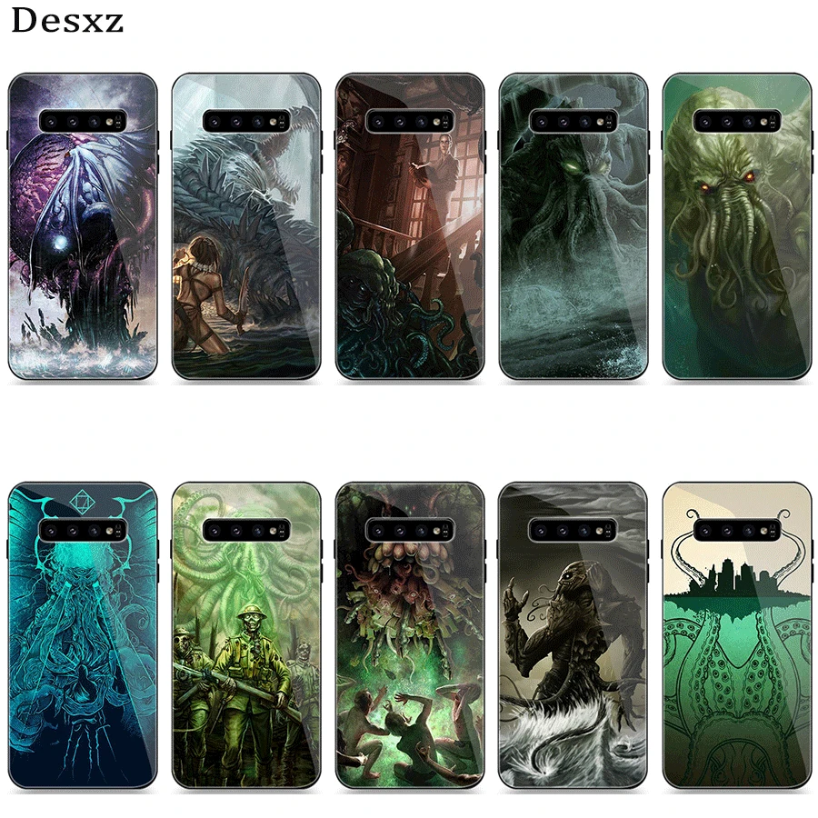 Стеклянный чехол для телефона Samsung S7 Edge S8 S9 S10 Plus A51 A71 S20 Ultta A60 A70 Cthulhu