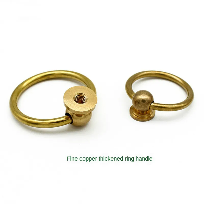 Античное кольцо медная ручка круглая одно отверстие маленькая для шкафа ящика