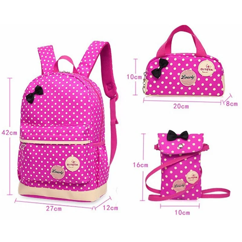

3PCS/Set Cute Printing School Bags For Girls Children Waterproof School Backpacks Kids Bag Schoolbag Nylon Mochila Infantil
