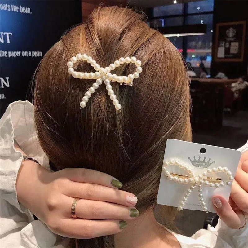 Модный жемчужный бант аксессуары для волос Женские S001|Украшения волос| |