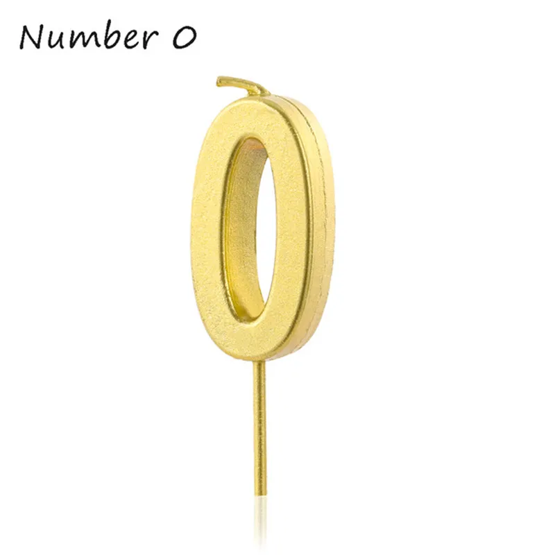 1 шт. номер &quot0-9&quot Золотой свеча письмо день рождения позолоченный торт с