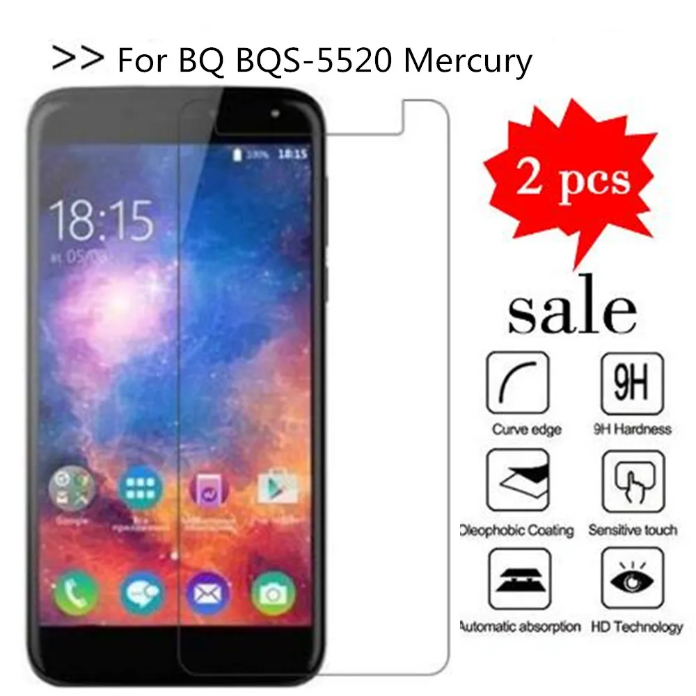 2 шт Стекло для BQ BQS-5520 Меркурий протектор экрана закаленное стекло для BQ BQS-5520 ртуть защитная пленка