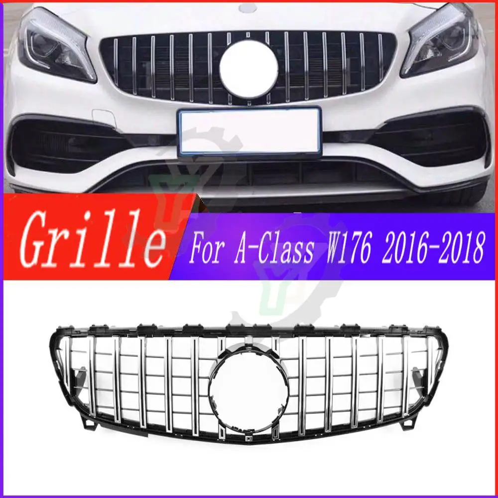 

Car Accessory modified Front Bumper Upper Grille Racing Grill For Mercedes-Benz A-Class W176 A200 A250 A260 A45 2016 2017 2018