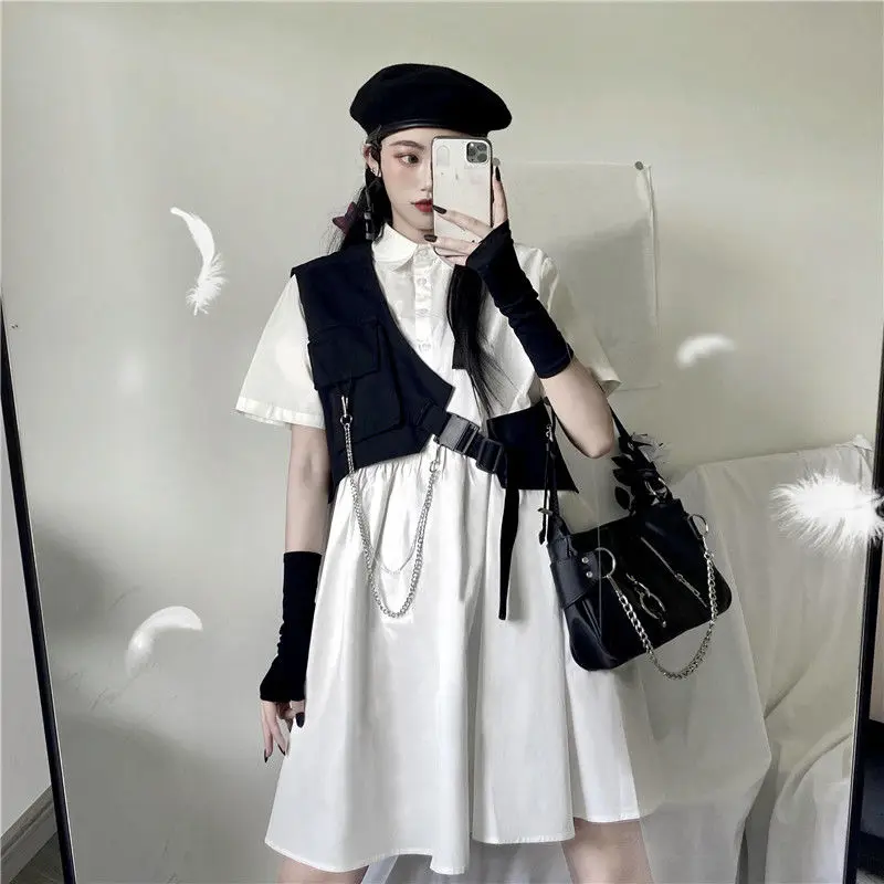 Женские комплекты однотонные милые платья до колен в Корейском стиле стильная