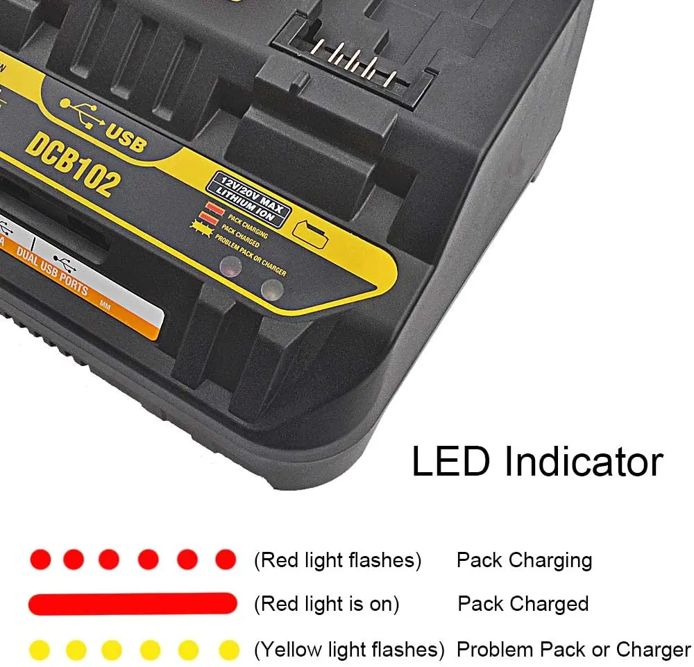 Двойное зарядное устройство/4 слота устройство DCB104 DCB102 DCB118 DCB1418 для Dewalt 14 4 в 18 20