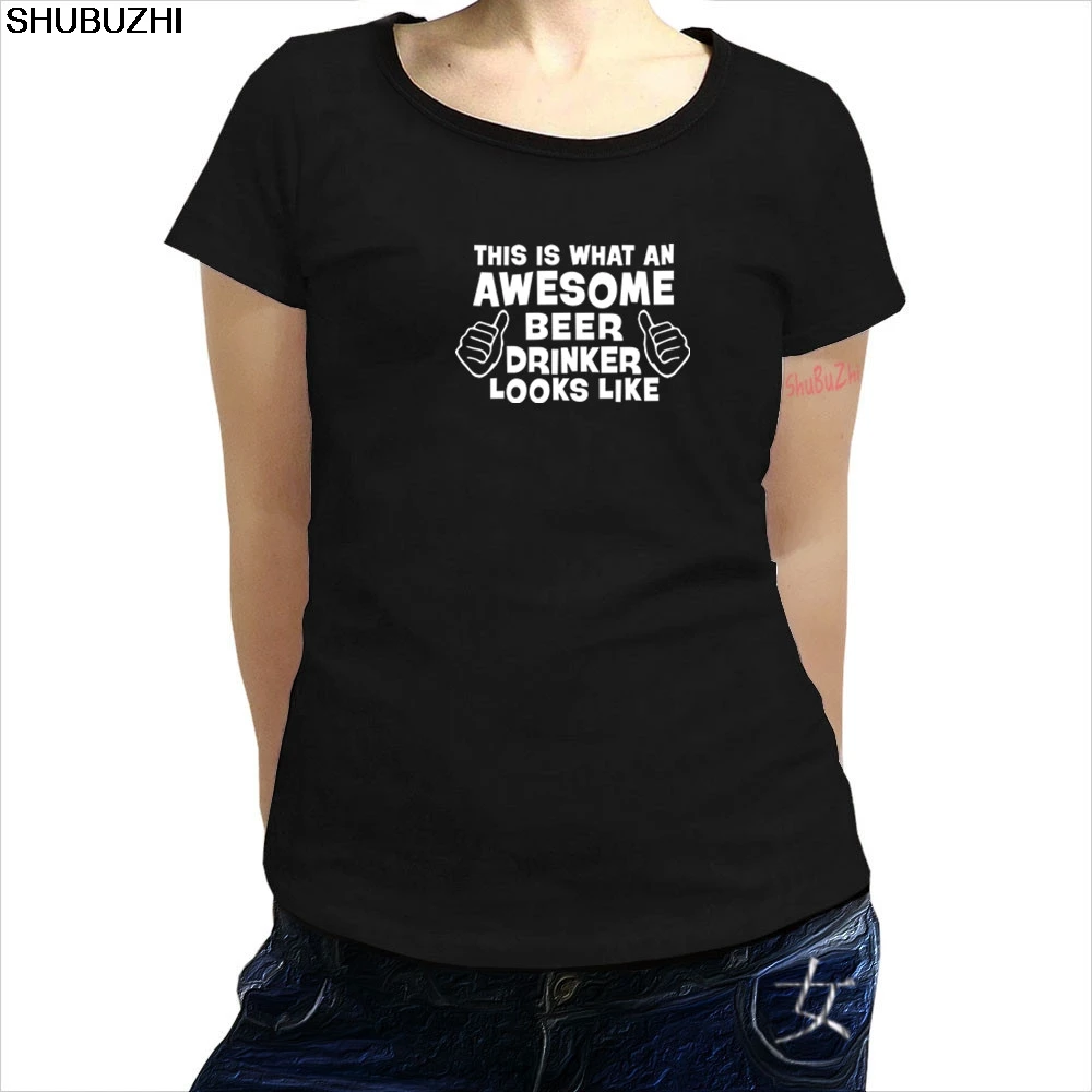 

summer luxury brand t shirt casual tee shirtThis Is What An Awesome Beer Drinker Looks Like - womens Funny T-Shirt sbz1287