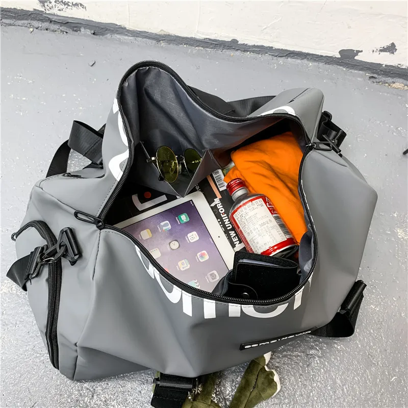 구매 여행 가방 핸드백 야외 어깨 메신저 대용량 핸드백 스포츠 체육관 휴대용 가방 신발 창고 남성 여성