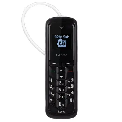 GTSTAR BM50, bluetooth, мини мобильный телефон, 0,66 дюймов, сеть GSM, Bluetooth, набор номера, гарнитура, универсальные мини-наушники, две sim-карты, телефон - Цвет: Черный