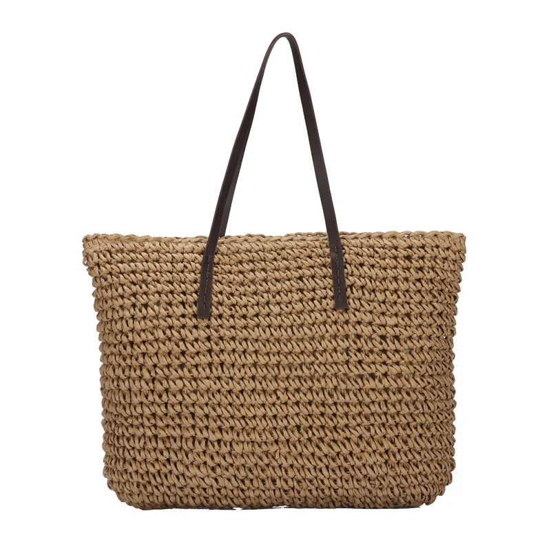 Women Handbag Summer Beach Bag Rattan Woven Handmade Straw Large Capacity Totes Bohemia Vocation Underarm Women Shoulder Bag