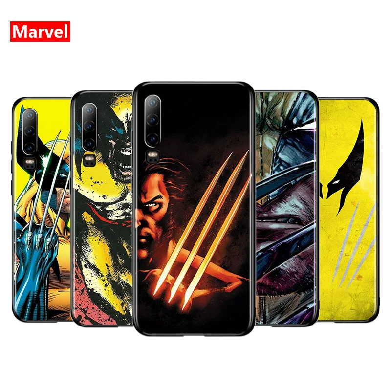 

Marvel Avengers Wolverine Super Hero For Huawei P50 P40 P30 P20 P10 P9 P8 Lite E Mini Pro Plus 5G TPU Silicone Black Phone Case