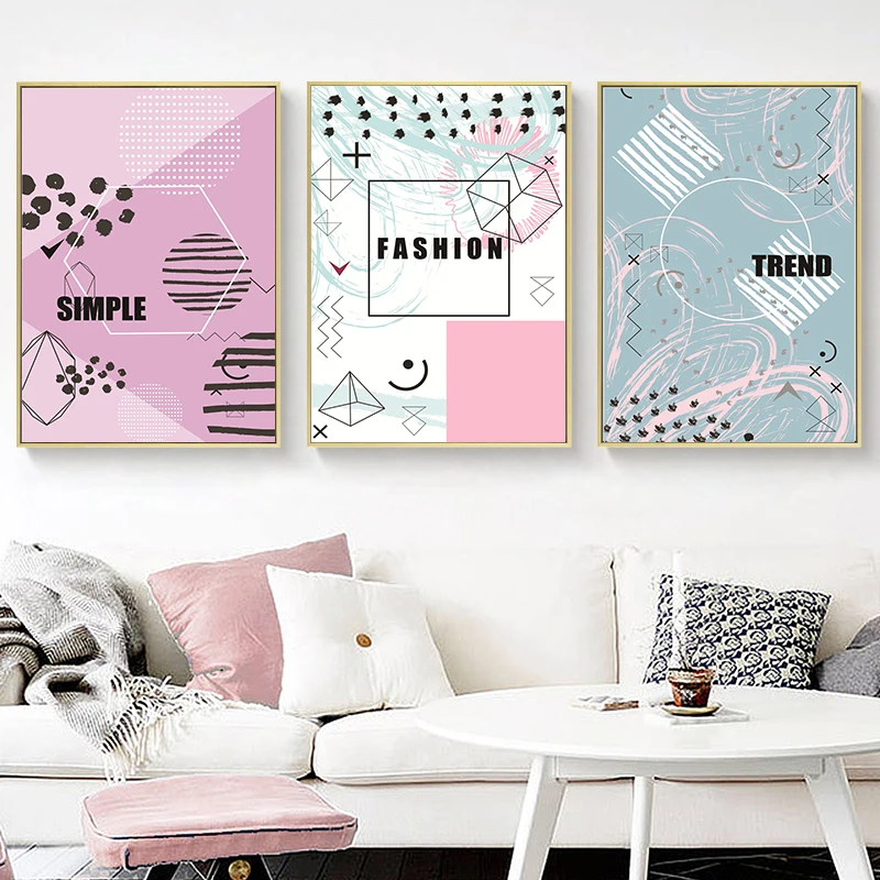 Современный стиль красочные геометрические узоры холст живопись абстрактные