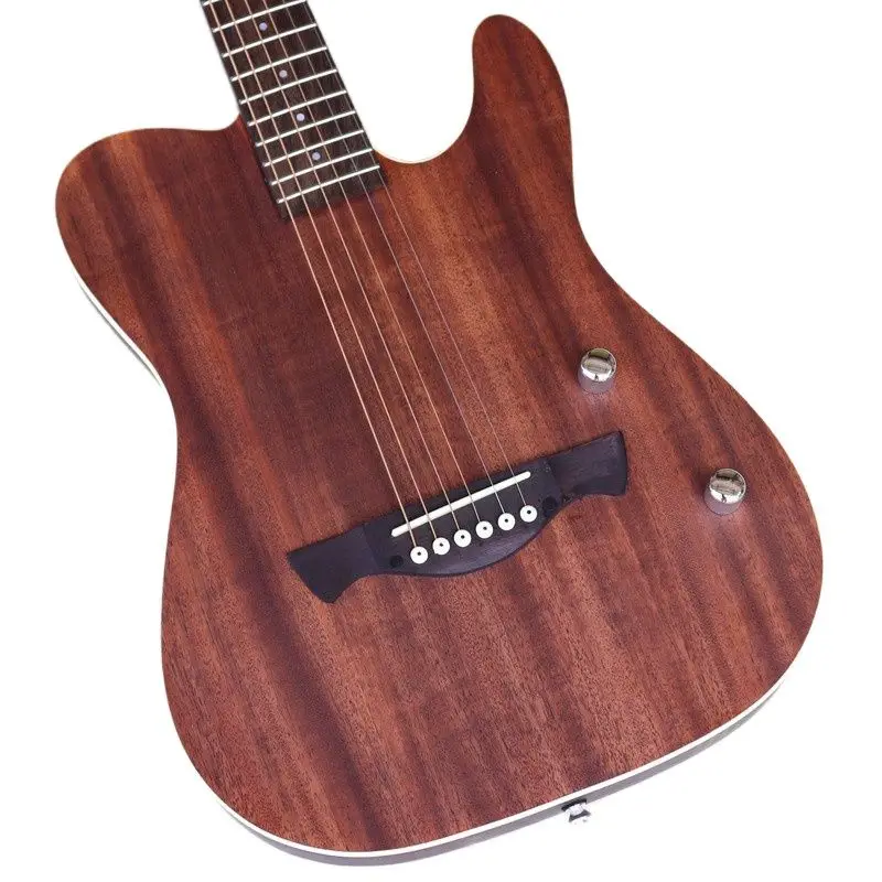 stille gitarre stille akustische elektrische gitarre 6 string solid mahagoni körper matte finish 39 zoll vintage farbe stille folk gitarre free g