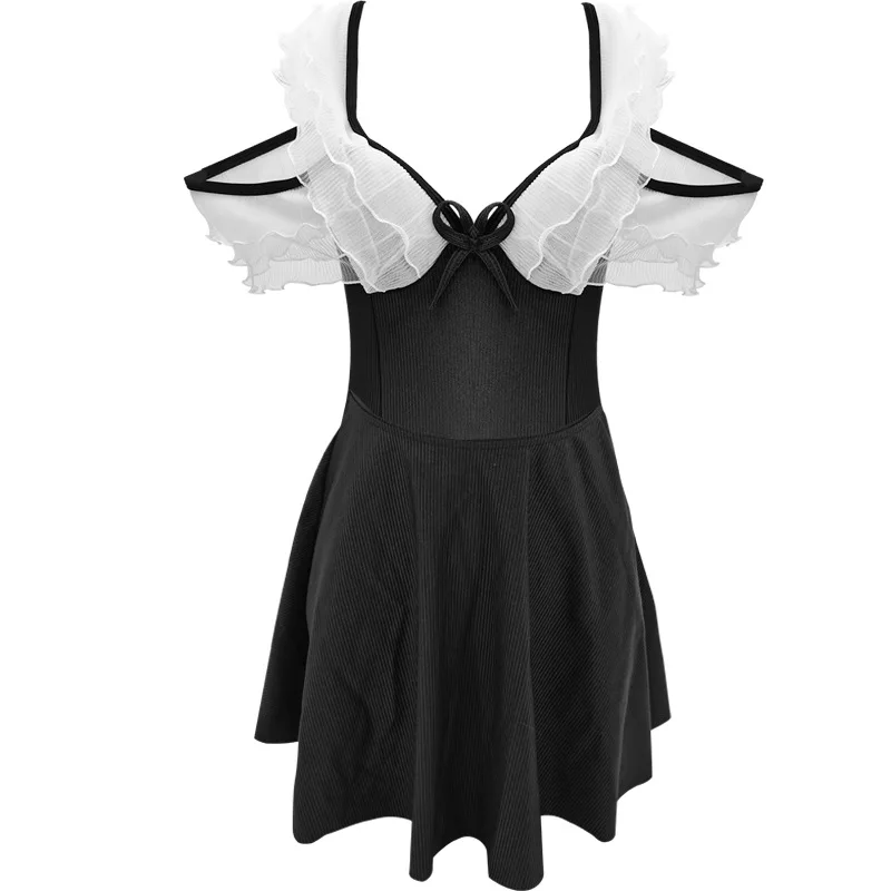 

Bikini For Women Swimsuit Ladies Suit Swimwear 2021 New Female Sexy Cover Japanese Girl Leaf Off Shoulder Hot Print Polyester