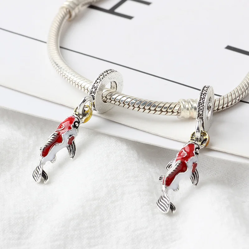 Подвеска Пандора из красного карпа оригинальный браслет сделай сам для
