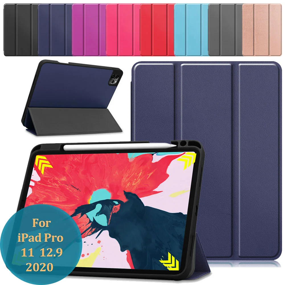 Складной чехол книжка с подставкой для iPad Pro 11 ударопрочный 2020 дюйма кожаный
