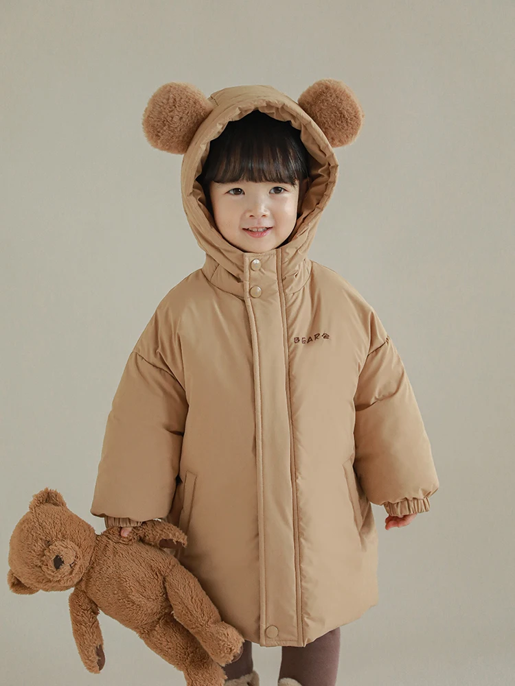 Chaqueta de algod&oacute;n con contraste tridimensional para ni&ntilde;os, gorro de Animal peque&ntilde;o, abrigo c&aacute;lido para ni&ntilde;as, novedad, invierno, 2021-2