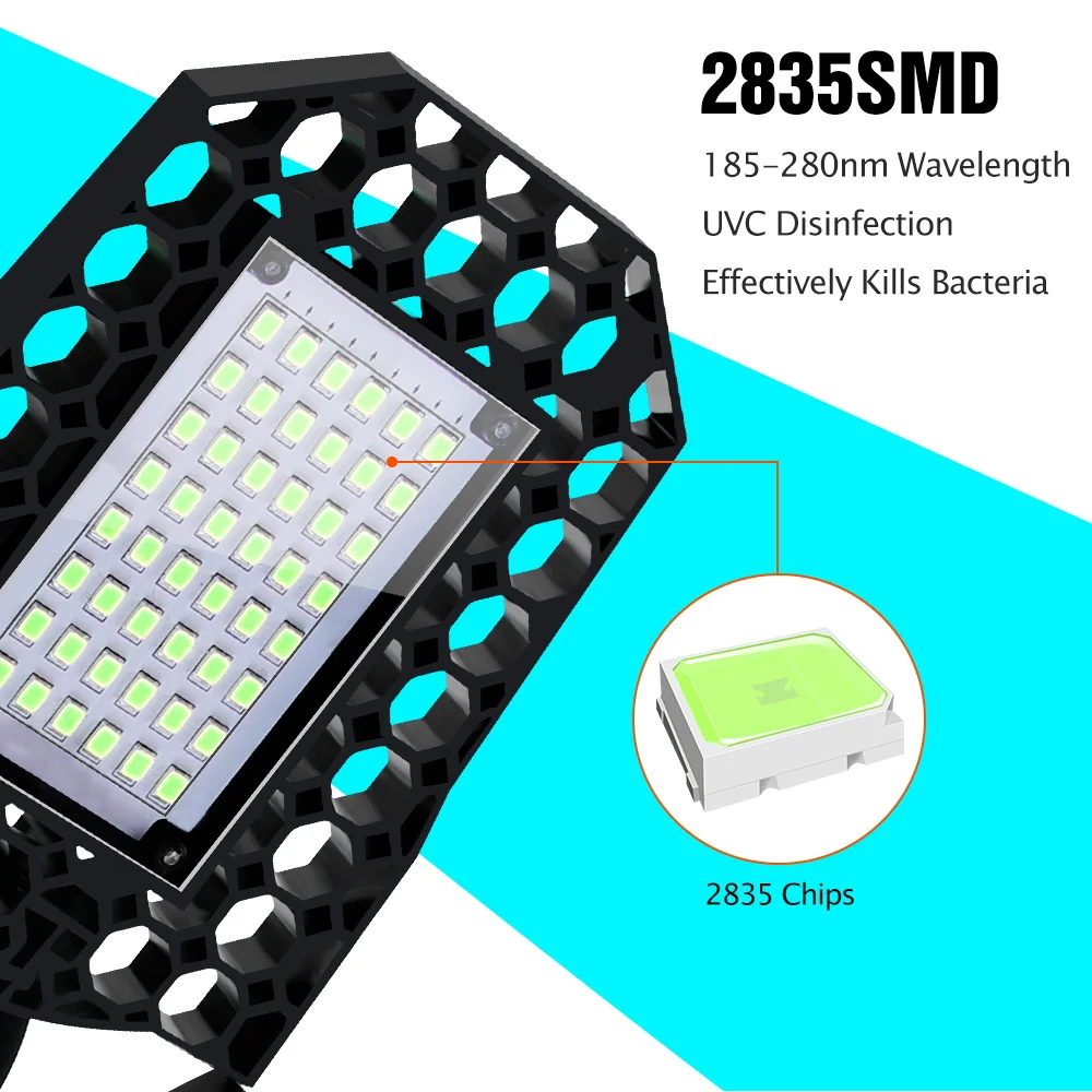 УФ светодиодная лампа E27 40 Вт 60 80 UVC Светодиодная для дезинфекции светодиодный ная