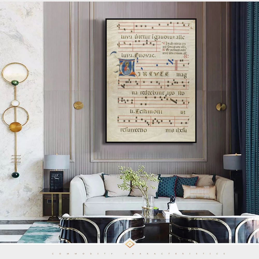 Laeacco холщовая листовая музыкальная живопись каллиграфия винтажные плакаты